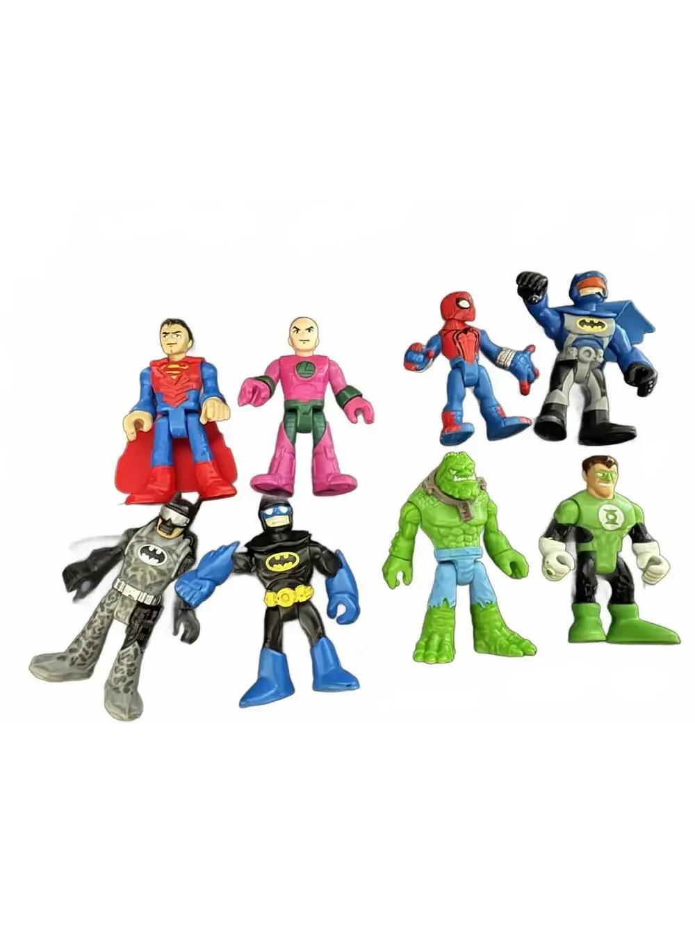 Lot Fisher Price Imaginext DC Superhero Action Figure Set with Tank Vehicle Toy